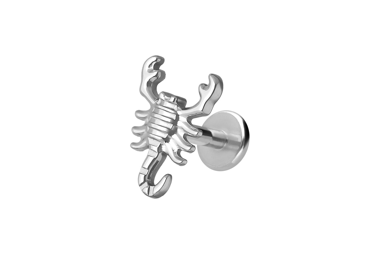 Titan Labret Piercing mit Innengewinde SKORPION
